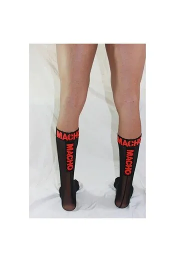 MACHO - CALZINI SOTTILI TAGLIA UNICA NERO/ROSSO