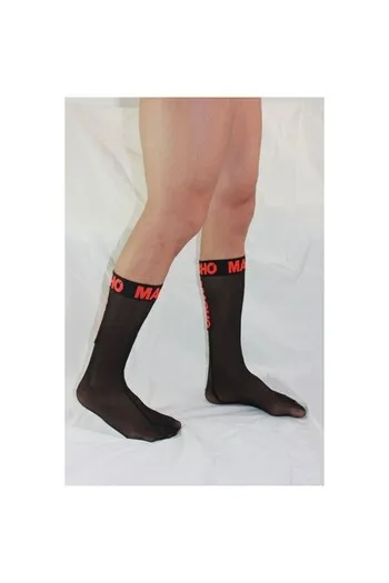 MACHO - CALZINI SOTTILI TAGLIA UNICA NERO/ROSSO