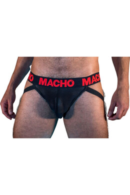 Semi-Transparent MX26X2 JOCK Suspensory Black and Red with Elastic Fabric - Support and Sensuality