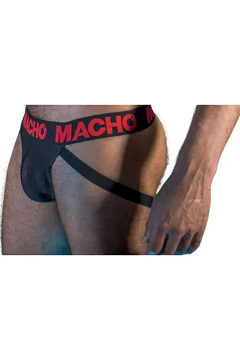 Semi-Transparent MX26X2 JOCK Suspensory Black and Red with Elastic Fabric - Support and Sensuality