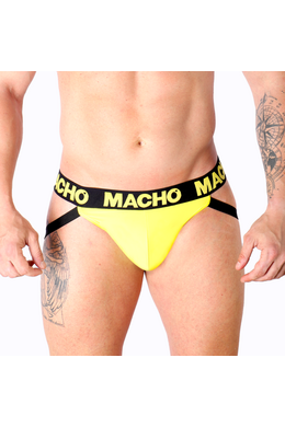 Jockstrap Giallo Lycra con Retro Aperto - Intimo Maschile Stiloso e Comodo