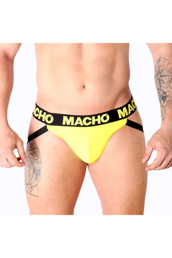 Jockstrap Giallo Lycra con Retro Aperto - Intimo Maschile Stiloso e Comodo