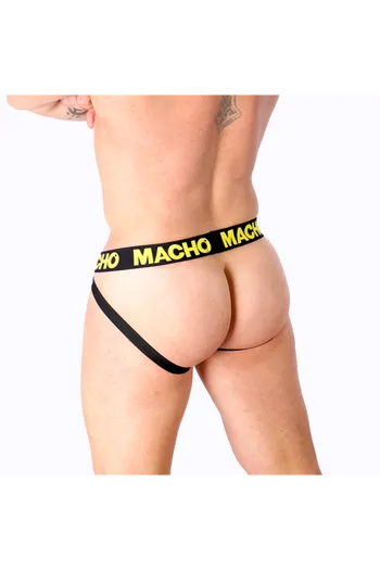 Jockstrap Giallo Lycra con Retro Aperto - Intimo Maschile Stiloso e Comodo
