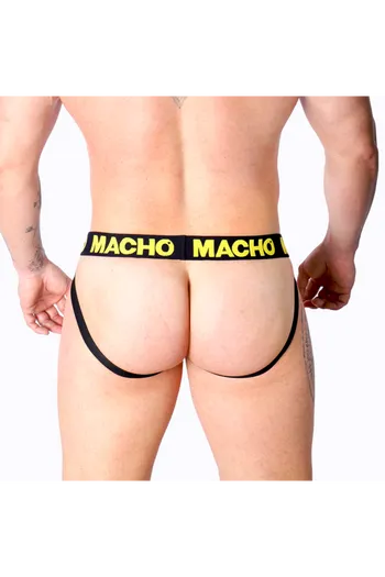 Jockstrap Giallo Lycra con Retro Aperto - Intimo Maschile Stiloso e Comodo