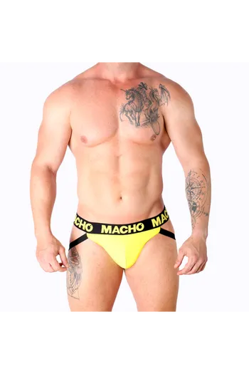 Yellow Lycra Jockstrap with Open Back - Stylish and Comfortable Men' Underwear