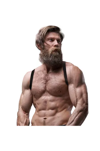 FETISH SUBMISSIVE ATTITUDE - IMBRACATURA POSTERIORE IN ECOPELLE DA UOMO