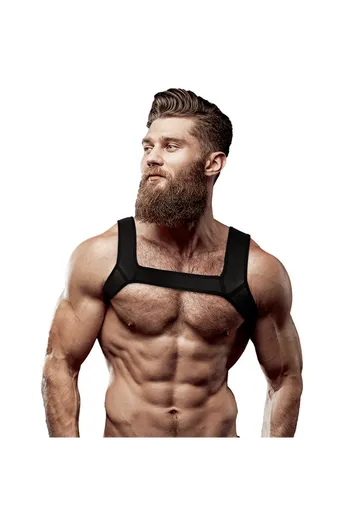 FETISH SUBMISSIVE ATTITUDE - IMBRACATURA PER IL PETTO IN NEOPRENE PER UOMINI TAGLIA L
