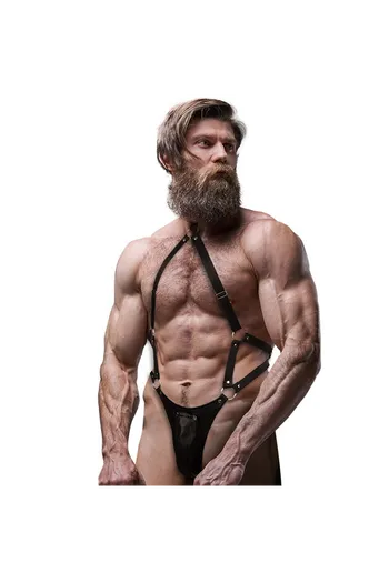 FETISH SUBMISSIVE ATTITUDINE - IMBRACATURA JOCK STRAP IN ECOPELLE DA UOMO
