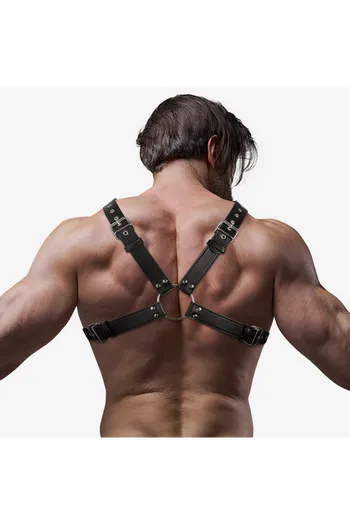 FETISH SUBMISSIVE ATTITUDE - IMBRACATURA IN ECOPELLE CON PETTO INCROCIATO DA UOMO