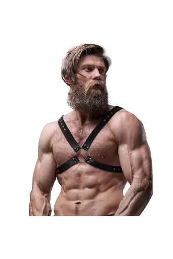 FETISH SUBMISSIVE ATTITUDE - IMBRACATURA IN ECOPELLE CON PETTO INCROCIATO DA UOMO