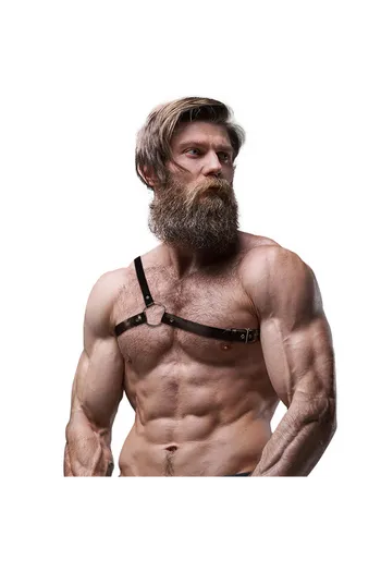 FETISH SUBMISSIVE - ATTITUDE IMBRACATURA IN ECOPELLE CON SPALLE INCROCIATE PER UOMO