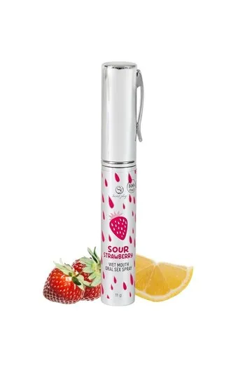 Mouth and Throat Spray with Sour Strawberry Flavor - Hydration and Pleasure for Oral Sex