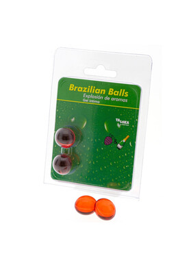 PACK 2 BALLS BRASILIANE GEL INTIMO - Esplosione di Piacere con Aroma Fragola & Champagne