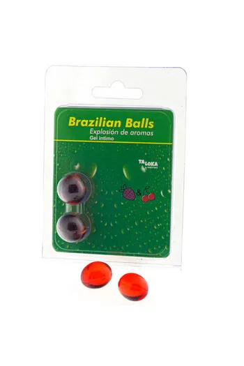 PACK 2 SFERE BRASILIANE GEL INTIMO - Esplosione di Piacere con Aroma di Fragola e Ciliegia
