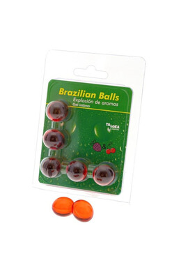 PACK 5 Brazilian Balls Intimate Gel - Pleasure Explosion with Strawberry and Cherry Aroma