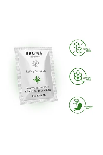 Gel Scorrevole BRUMA con Olio di Semi Effetto Calore e Gusto Cannabis 6ML | Intensifica la Passione