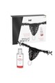 INTT Brazilian Panty Black: Lingerie Sensuale con Perle e Gel alla Fragola