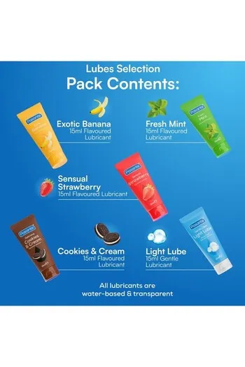 Pasante Flavored Mini Lubricants Pack - 5 Varieties for Enhanced Intimate Experiences
