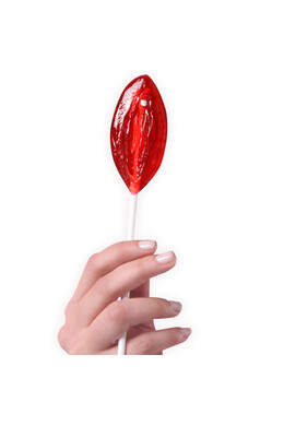Strawberry Vagina-Shaped Lollipop - Delicious and 100% Edible