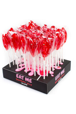 Vagina-Shaped Strawberry Lollipop - Unique Edible Treat