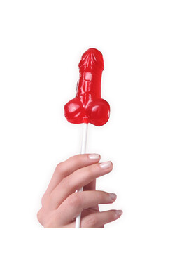 Penis-Shaped Strawberry Lollipop - 40 Units | Fun and Tasty Treat