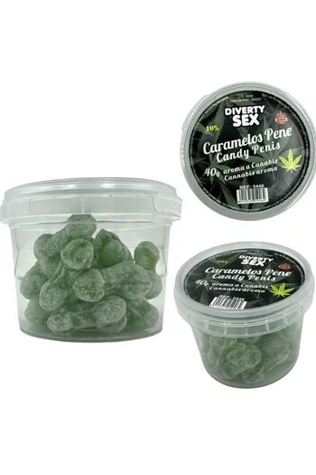 Mini Carameletti a Forma di Pene con Aroma di Marijuana | Diverty Sex