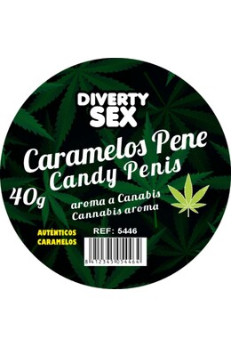 Mini Carameletti a Forma di Pene con Aroma di Marijuana | Diverty Sex