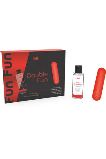 INTT Double Fun: Rechargeable Vibrator Kit with Strawberry Lubricant Gel