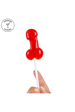 Alcoholic strawberry daiquiri lollipop phallic shape