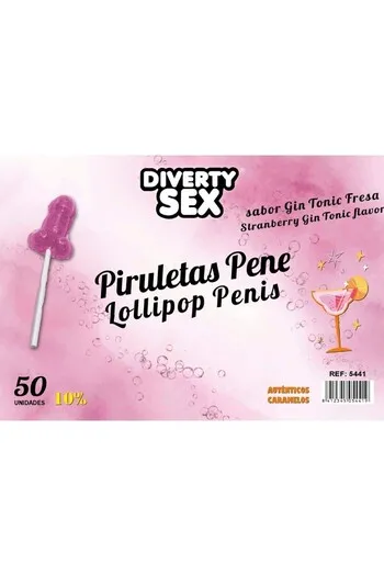 Pirulatte Penis Gin Tonic Fragola 10% Alcol - Diverty Sex | Regalo Original