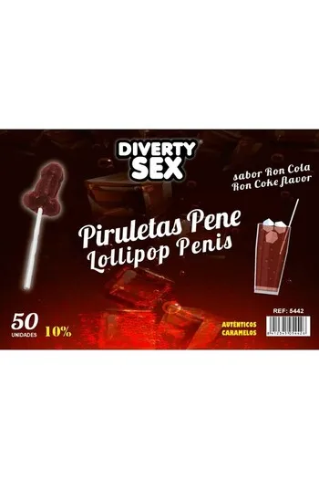 Pirulite Penis Sapore Rum Cola 10% Alcol DIVERTY SEX - Dolci Scandalosi per Feste