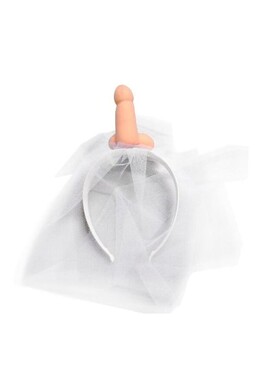 DIABLO PICANTE - WHITE BRIDAL VEIL WITH PENIS