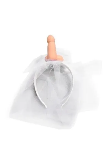 DIABLO PICANTE - WHITE BRIDAL VEIL WITH PENIS
