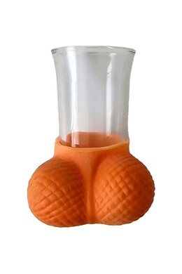 Shot di Vetro con Uova di Gomma a Forma di Pene - Divertimento Garantito per Feste
