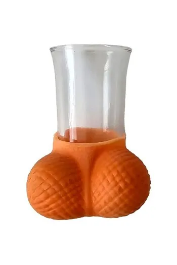 Shot di Vetro con Uova di Gomma a Forma di Pene - Divertimento Garantito per Feste