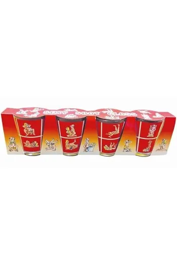 Set di 4 Shot Glass Kamasutra in Vetro - Divertimento Piccante per Feste