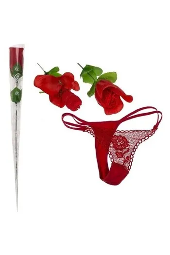 Rosa che si Trasforma in Tanga: Regalo Romantico e Divertente