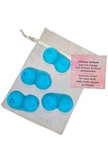 Set of 4 Blue Perfumed Breast-Shaped Mini Soaps - Original Gift for Parties