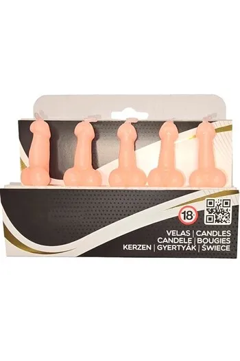 Candele a Forma di Pene per Addii al Nubilato - Set da 5