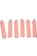 Set of 6 Penis-Shaped Candles Flesh Color - For Unforgettable Parties