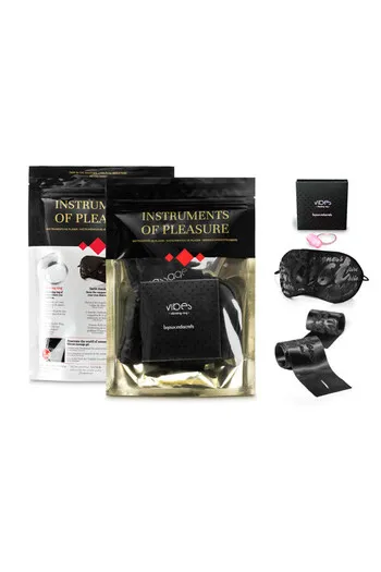 Vibrating Ring, Cuffs and Mask for Sensual Play