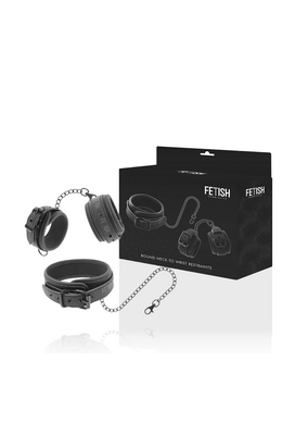 Fetish Submissive BDSM Restraint Set: Vegan Leather Neck and Wrist Cuffs