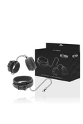 Set di Manette BDSM Fetish Submissive: Collare e Polsiere in Pelle Vegana