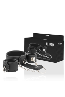 Fetish Submissive Vegan Leather Neck and Wrist Cuffs Set - Advanced BDSM Gear