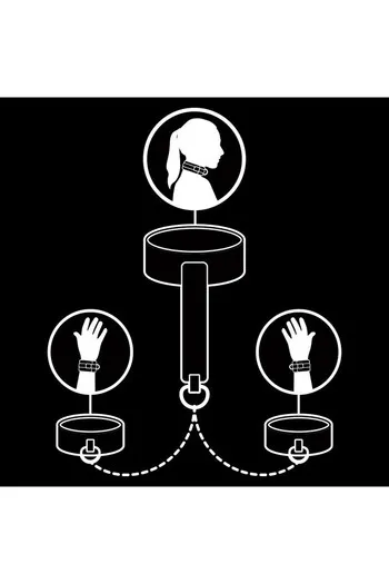 Set Cinturino Collo e Braccialetti Vegan Leather Fetish Submissive - BDSM Avanzato