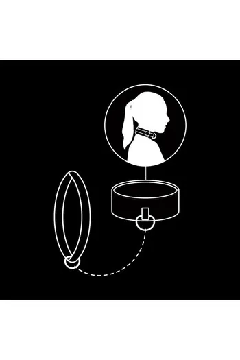 Fetish Submisive BDSM Collar with Nickel-Free Metal Chain - Total Control