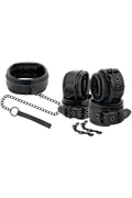 Set Collare e Manette in Pelle Darkness - Sicurezza e Stile per Giochi Intensi