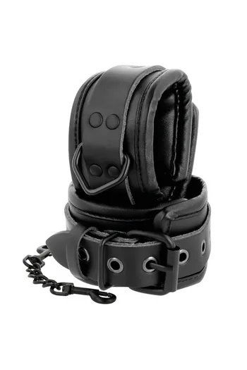 Set Collare e Manette in Pelle Darkness - Sicurezza e Stile per Giochi Intensi