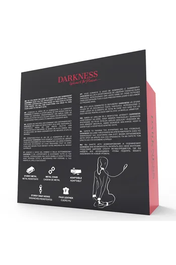 Set Collare e Manette in Pelle Darkness - Sicurezza e Stile per Giochi Intensi