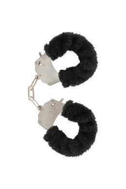 Soft Plush Black Cuff Expanders with Chain